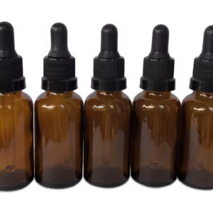 Kit 5 Vidros Esterilizados 30 ml com Cânula, Bulbo e Lacre